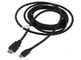 Cablu HDMI 2.0 HDCP 2.2, 5m, mini HDMI mufă, PVC, Goobay