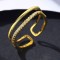 Inel Reglabil Placat Aur 18K, Cu Pietre Zirconiu Alb, Din Argint 925, Design