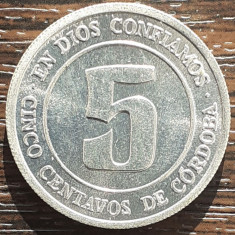 (M2312) MONEDA NICARAGUA - 5 CENTAVOS 1974, FAO, KM#28