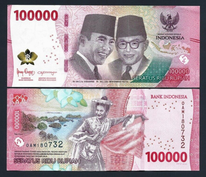 Bancnota Indonezia 100.000 Rupii 2022 - P168 UNC