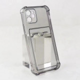 Husa capac silicon Antishock, Card Bag Slot , Apple iPhone 12 Pro Max, Transparent