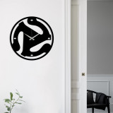 Ceas de perete Metal Wall Clock 5, Negru, 48x1x48 cm