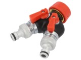 Robinet de gradina dublu Yato 3/4 Aluminiu ABS YT-9941