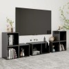 VidaXL Set de dulapuri TV, 6 piese, gri extralucios, lemn prelucrat