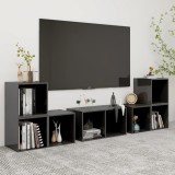 VidaXL Set de dulapuri TV, 6 piese, gri extralucios, PAL