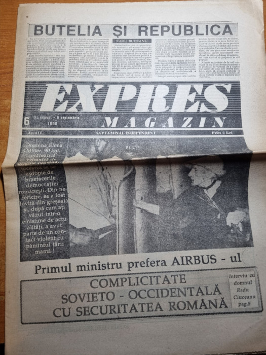 ziarul expres magazin 31 august-6 septembrie 1990-sorin cartu,mircea luceascu