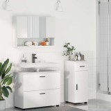 Cumpara ieftin Set de mobilier pentru baie 3 buc. Alb Lemn aranjat si metal
