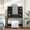 vidaXL Masă de Machiaj Stejar negru 96 x 40 x 142 cm Lemn compozit 862109