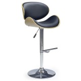 Scaun Bar Rotativ Negru, Inaltime Ajustabila, Baza Cromata, Piele Ecologica. Ideal Bucatarie/Living
