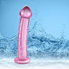 Dildo din sticla - Glass Romance pink