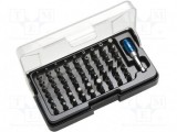 Set 64 Capete Surubelnita 25mm, Torx, Philips, Pozidriv, Imbus, Plat, Tri-Wing, Spanner, Torq-Set, Otel, cu Geanta