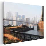 Tablou podul Brooklyn cladiri moderne New York Tablou canvas pe panza CU RAMA 80x120 cm