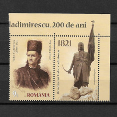 ROMANIA 2021 - TUDOR VLADIMIRESCU, VINIETA 1, MNH - LP 2328