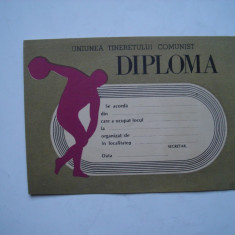 Diploma sportiva UTC, necompletata