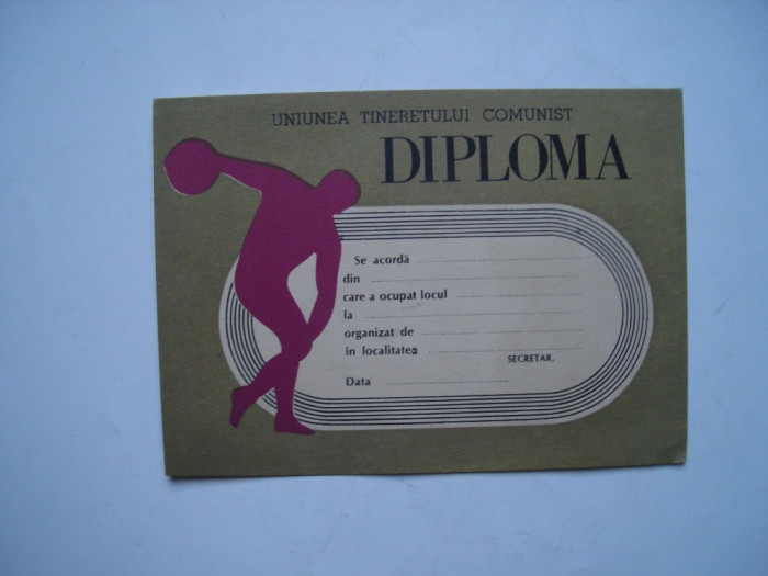 Diploma sportiva UTC, necompletata