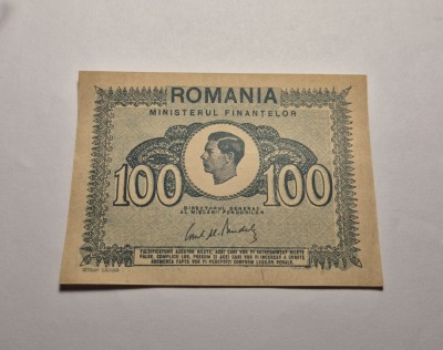 100 lei 1945 Aunc foto