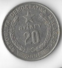 Moneda 20 ariary 1978, FAO - Madagascar foto