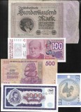 Set 5 bancnote de prin lume adunate (cele din imagini) #420, Europa