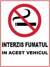 Placuta interzis fumatul in acest vehicul foto