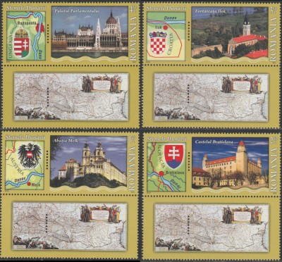 2010 Romania - Stemele Dunarii I, LP 1863 e, serie cu vigneta jos MNH foto