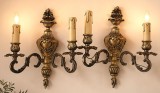 Elegant set de aplice dimensiuni mari &icirc;n stilul francez Louis din bronz masiv