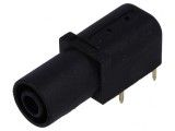 Soclu Banană 4mm 24A Aurit Negru Panou, CLIFF