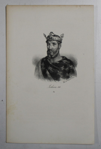 F.S. DELPECH ( 1778 - 1825 ) - LOTHAIRE III , LITOGRAFIE MONOCROMA , CCA. 1820