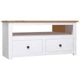 Cumpara ieftin Comodă TV de colț alb 93x49x49 cm lemn masiv pin gama Panama