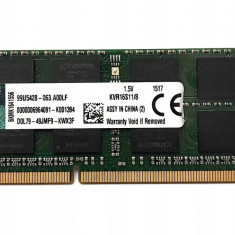Memorie Laptop Kingston 8GB DDR3 PC3-12800S 1600Mhz 1.5V
