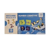 Puzzle de asociere pentru dezvoltare cognitiva. Matching Puzzles Animals &amp; Numbers / Animale &amp; Numere, 18 luni+