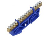 Regletă Conexiuni 1 Pistă 15 Borne Albastră
