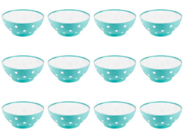 Set boluri, 12 piese, 3 L, Plastic, Verde menta