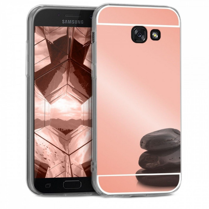 Husa Pentru SAMSUNG Galaxy A3 2017 - Luxury Mirror TSS, Roz-Auriu
