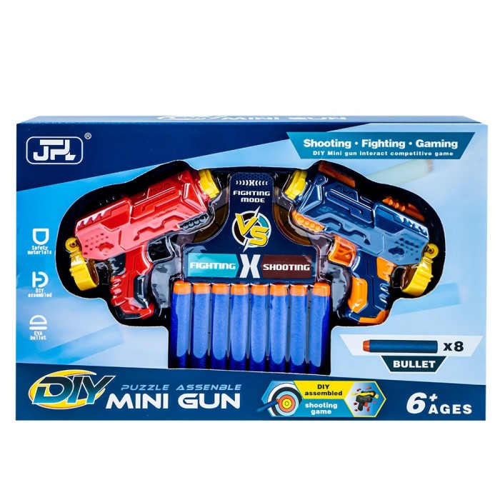 Set 2 pistoale demontabile cu gloante si tinta, 7Toys