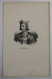 F.S. DELPECH ( 1778 - 1825 ) - CHILDEBERT II , LITOGRAFIE MONOCROMA , CCA. 1820