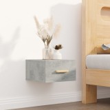 Gossi noptiera de perete, gri beton, 35x35x20 cm