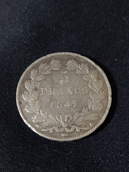Franța 1847 A - 5 franci - Monedă de argint