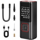 Compresor Auto Portabil, Wireless, Afisaj Digital, Functie Manometru, Baterie Externa, Lanterna LED, 150 PSI, 6000mAh, pentru Masina, Bicicleta, Motoc