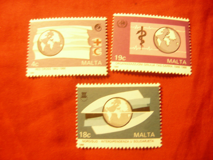 Serie Malta 1988 - Crucea Rosie ,3 valori