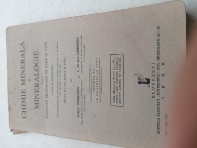 Chimie minerala si mineralogie 1936 foto
