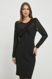 Dkny rochie culoarea negru, mini, dreaptă