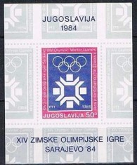 Iugoslavia 1983 - Jocurile Olimpice Sarajevo, colita neuzata