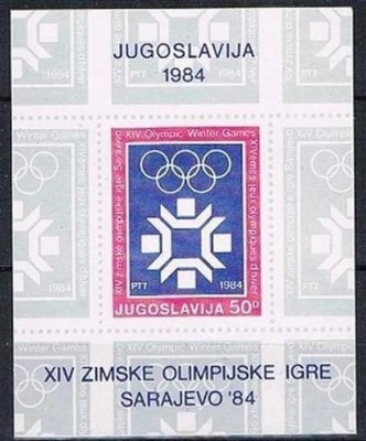 Iugoslavia 1983 - Jocurile Olimpice Sarajevo, colita neuzata foto