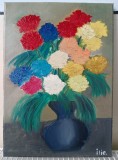 TABLOU PICTAT-in ulei pe panza--dim.21x30cm.--tematica florii