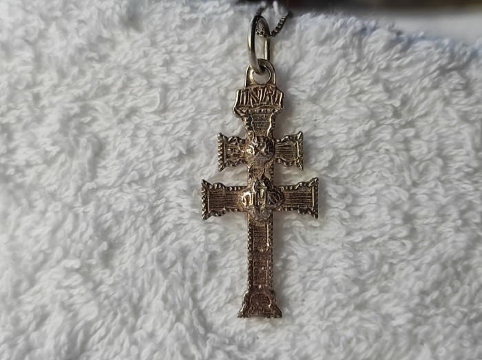argint RUSIA MEDALION CRUCE CRUCIFIX de colectie VECHI superb UNIC + Lant argint
