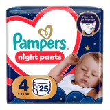 Scutece chilotel de noapte Night Pants, marimea 4, 9-15 kg, 25 bucati, Pampers