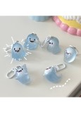 Cumpara ieftin Set 6 brelocuri fosforescente cu fantome simpatice, pandantive din rasina, modele diferite, accesorii pentru chei, ghiozdan sau geanta, albastru