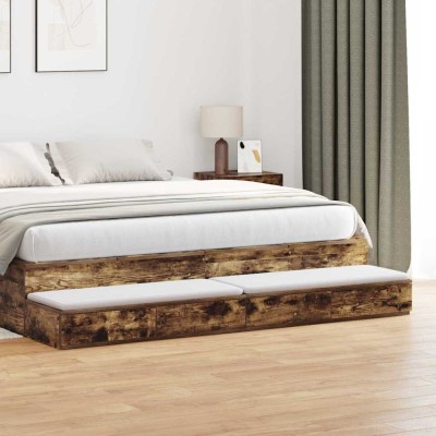 vidaXL Sertare pentru pat cu sertar Stejar afumat 180 x 36.5 x 16.5 cm 866983 foto