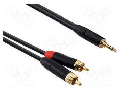 Cablu Jack 3,5mm la RCA x2 3m negru Reds Music