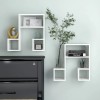 Rafturi perete Gossi, 2 buc, alb extralucios, 50x15x50 cm, PAL, forma nota muzicala, suspendat, depozitare carti,reviste, obiecte decorative